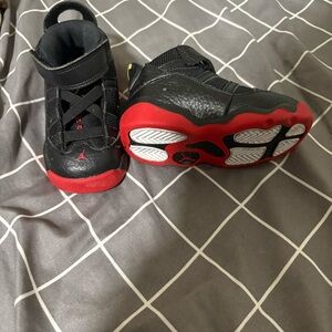 Jordan (Baby) Black and Red High-Top Sneakers